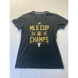 Adidas Atlanta United FC Soccer T-shirt Small Black The Go-To Tee 2018 MLS Champ